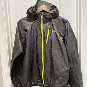 Outdoor Research Gray Jacket with Neon Yellow Trim